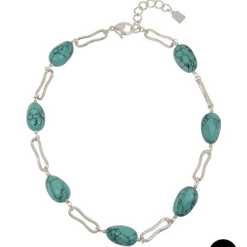 ROBERT LEE MORRIS Turquoise stone sliver necklace NWT